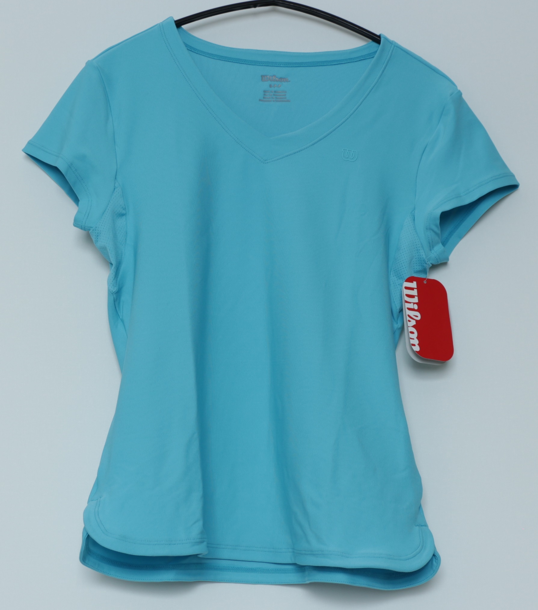 Wilson Short Sleeve V-Neck Damen Funktions-Shirt hellblau
