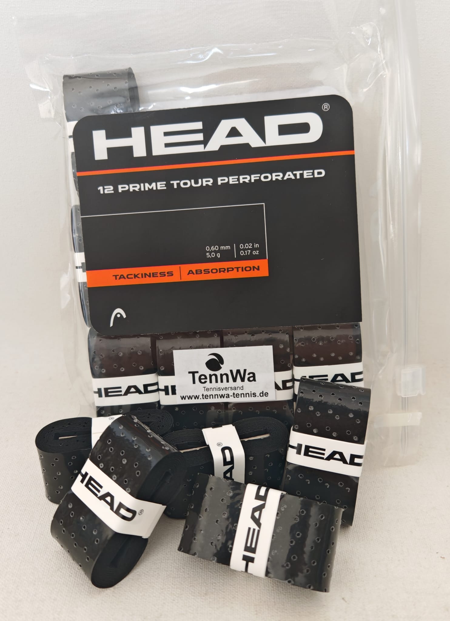 HEAD Prime Tour Perforated schwarz, 5er Pack 