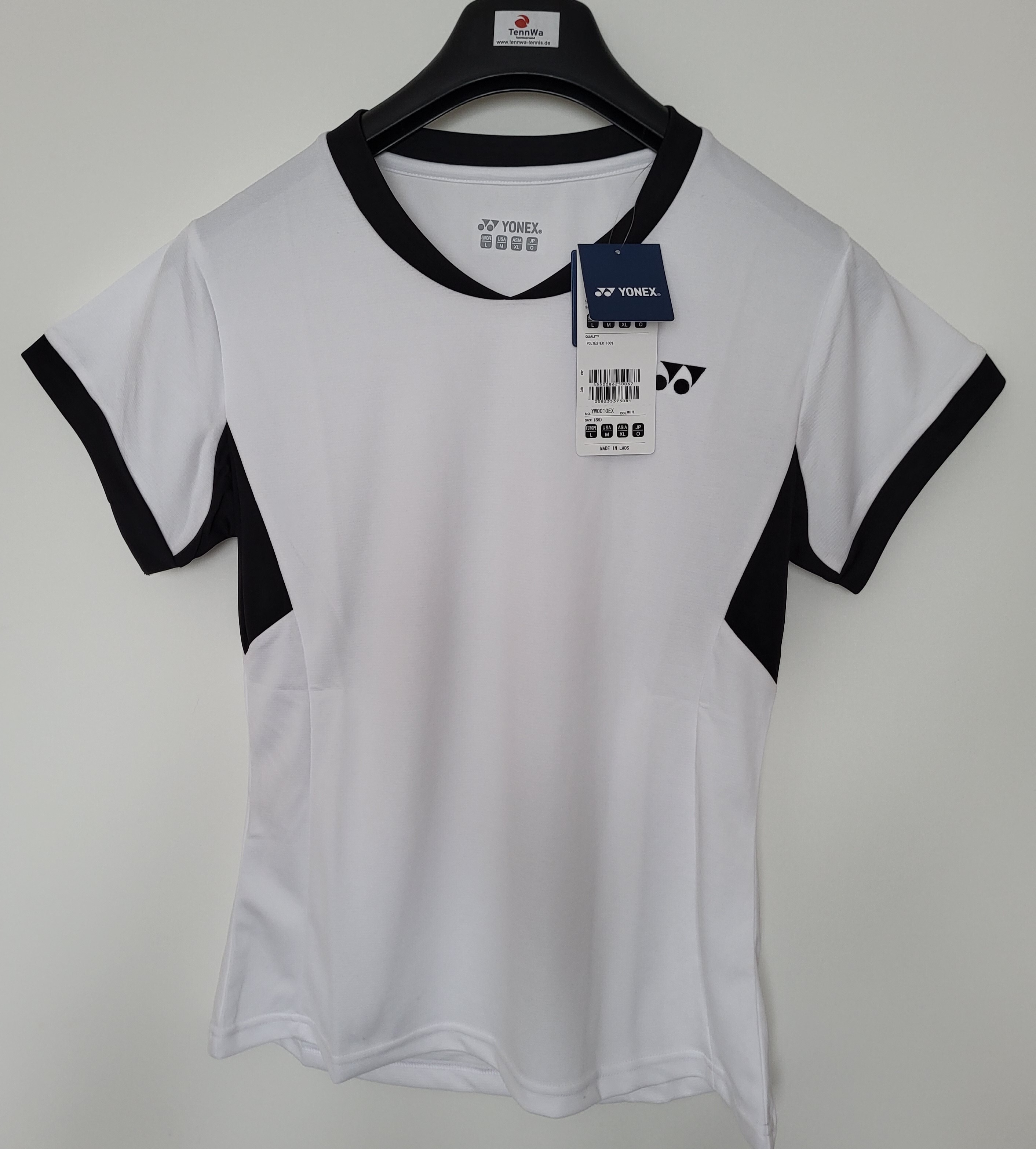 Yonex Damen Crew Neck Shirt weiß/schwarz