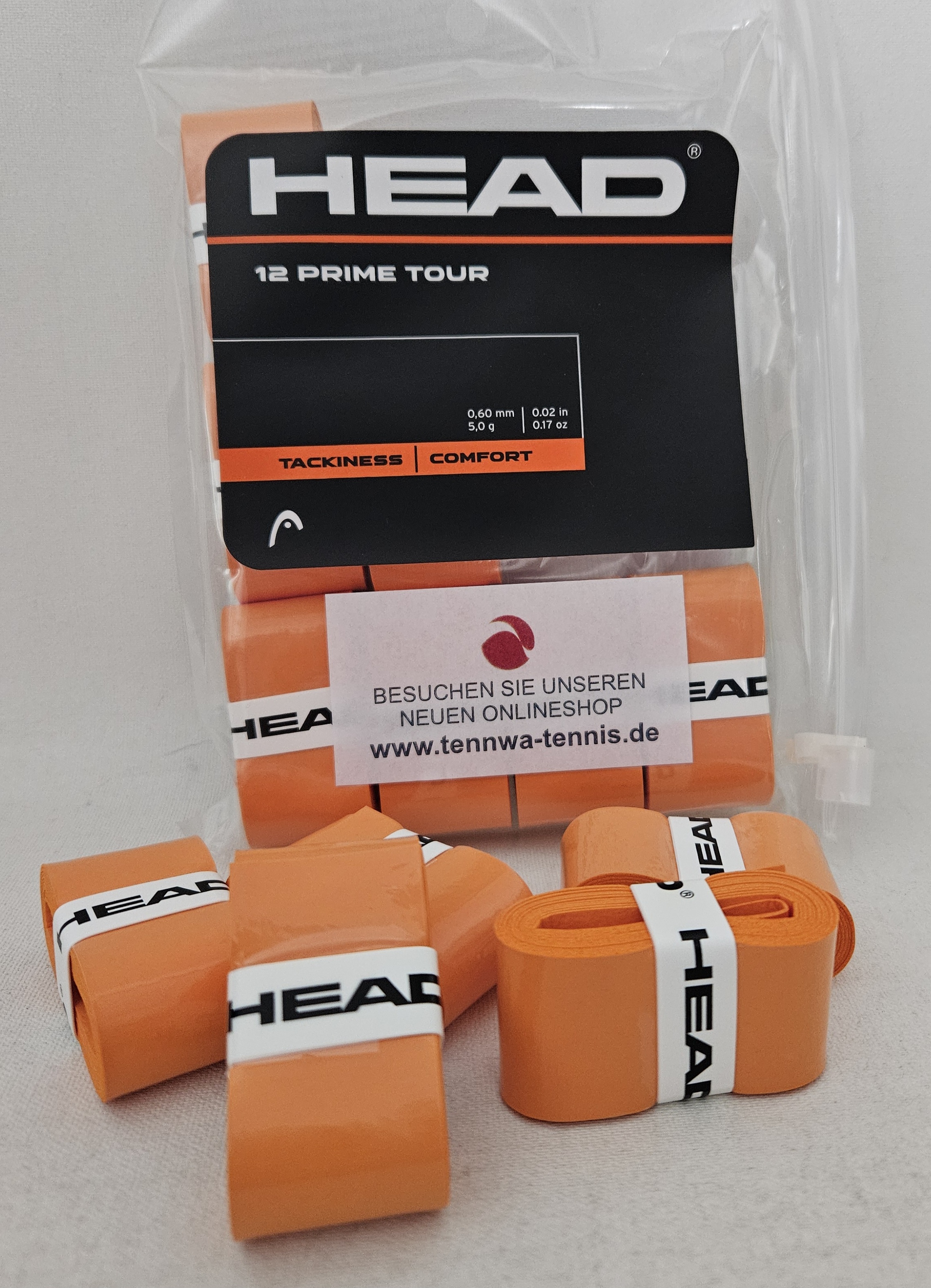 HEAD Prime Tour Grip orange, 5er Pack 