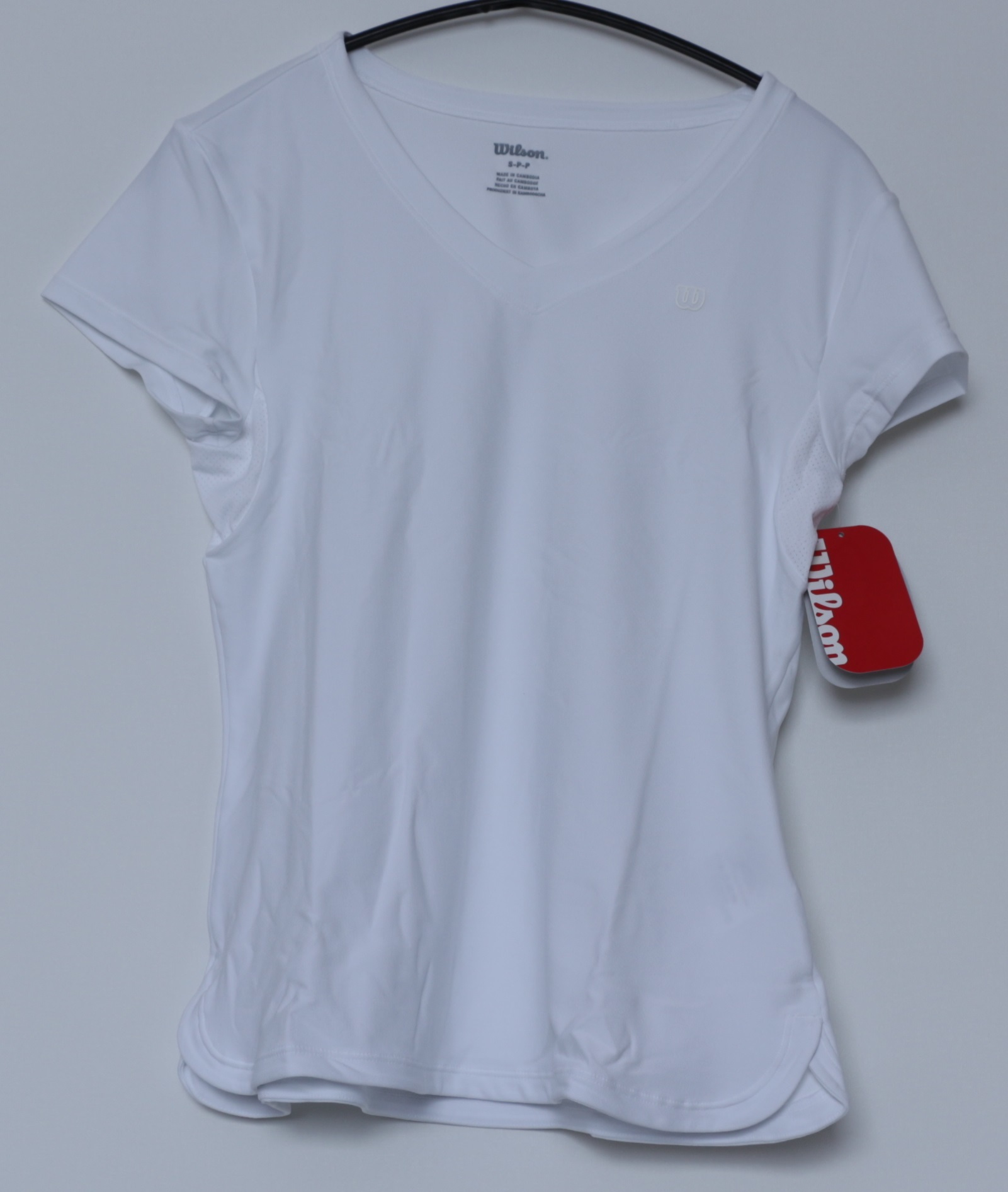Wilson Short Sleeve V-Neck Damen Funktions-Shirt weiß