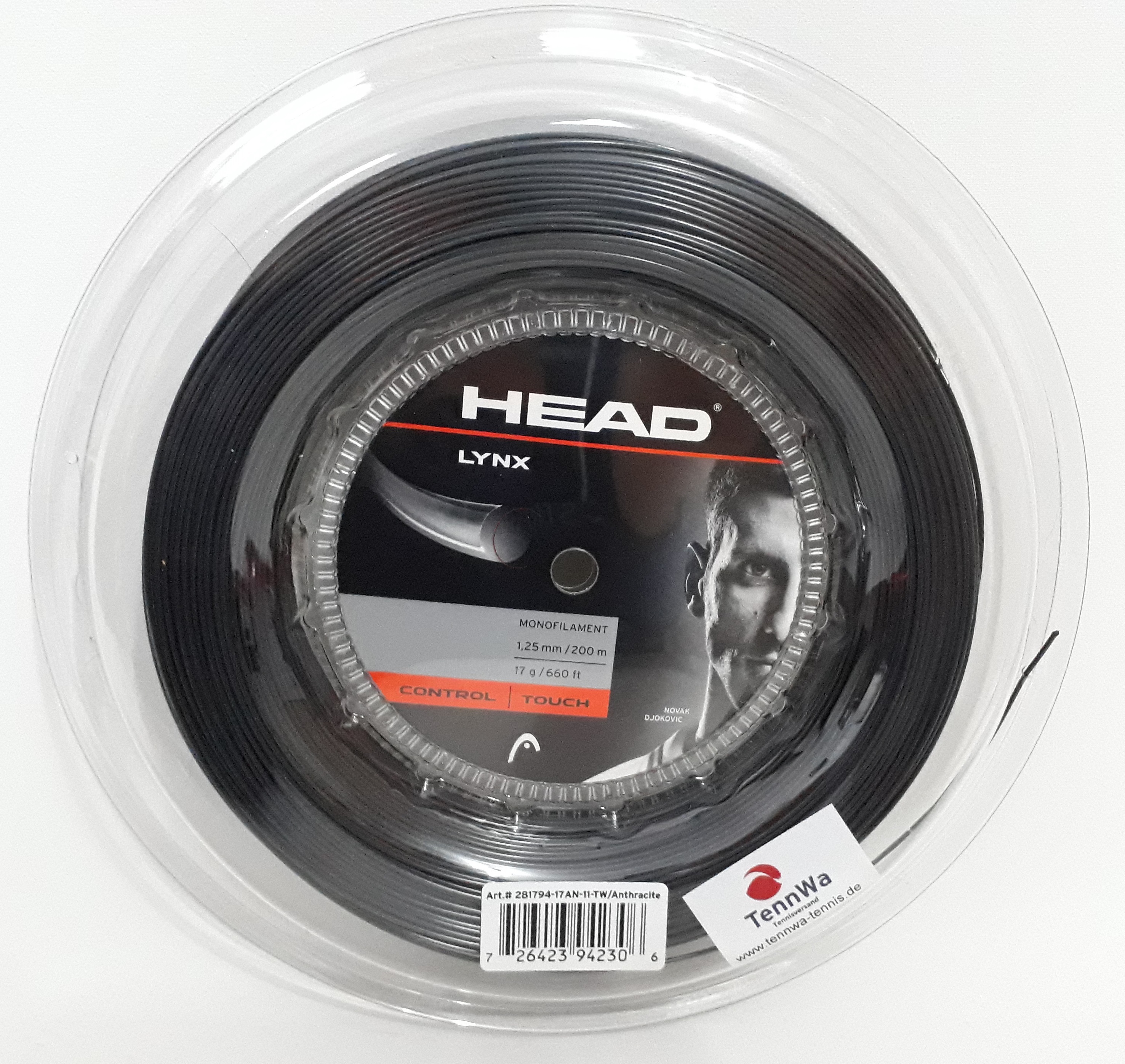 Head Lynx 1,25mm anthrazit-schwarz, 200m