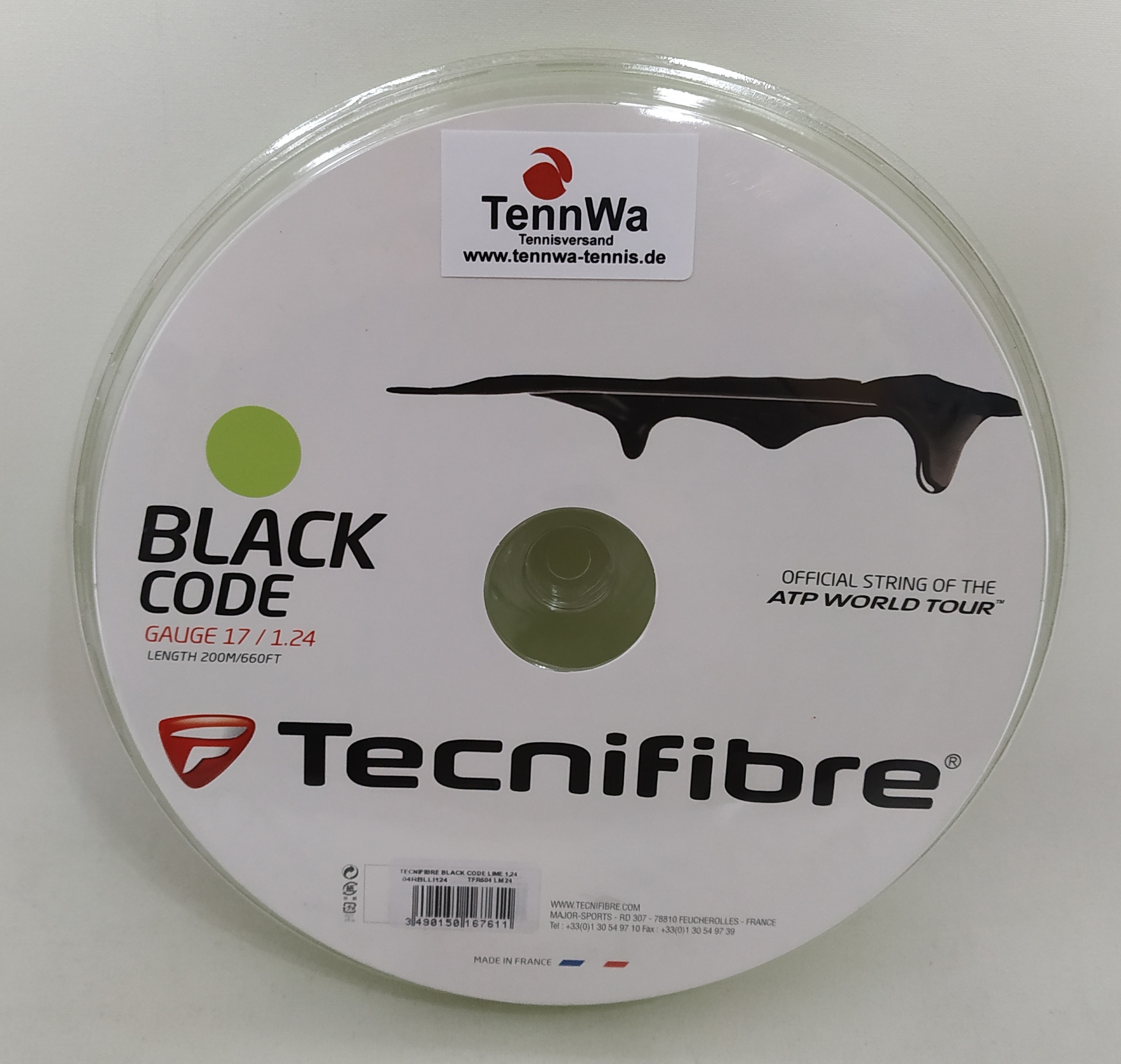 Tecnifibre Black Code lime 1,24mm, 200m