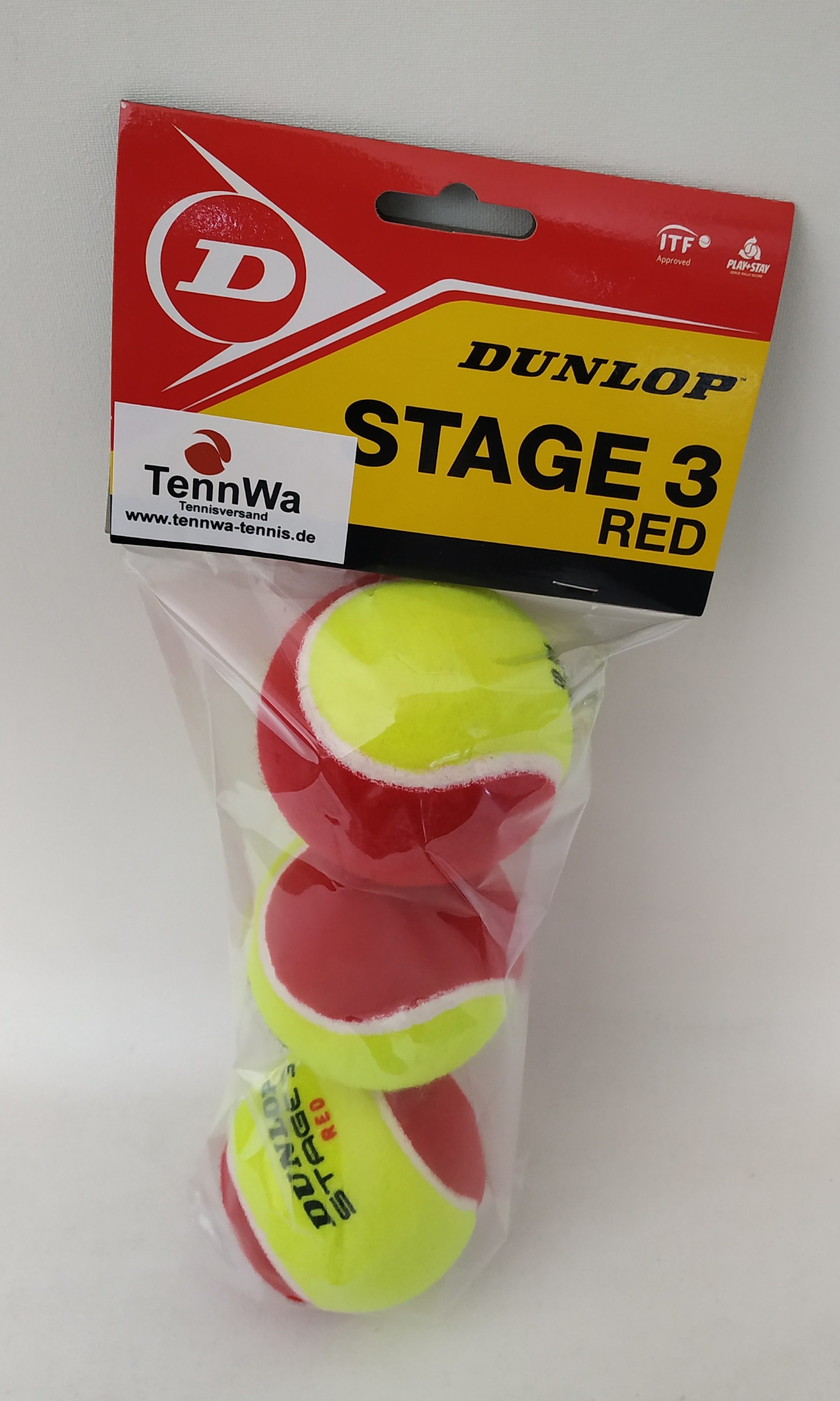 Dunlop Stage 3 rot, 3er Pack