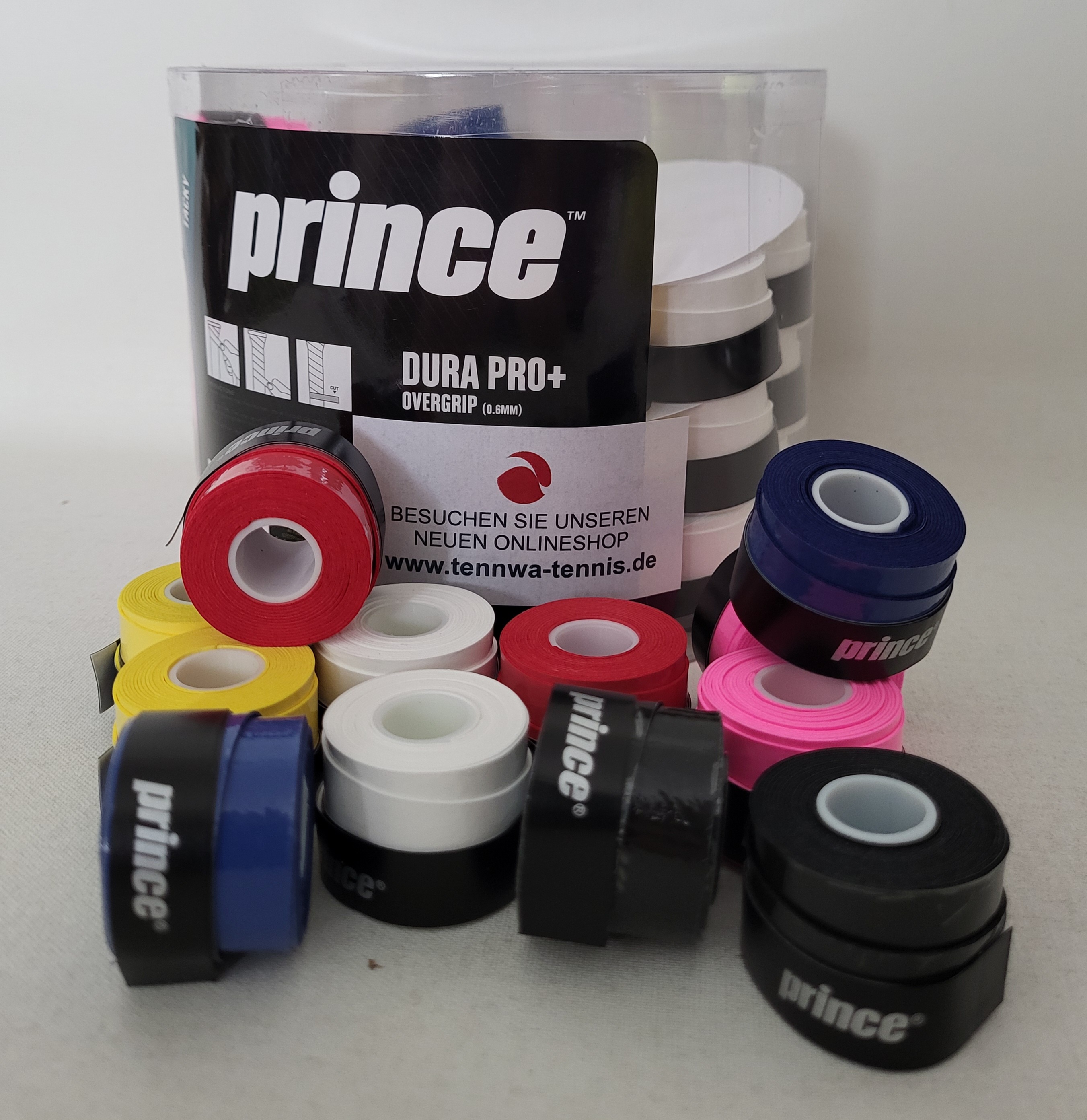 12er Pack PRINCE Dura Pro+, 6 Farben gemischt