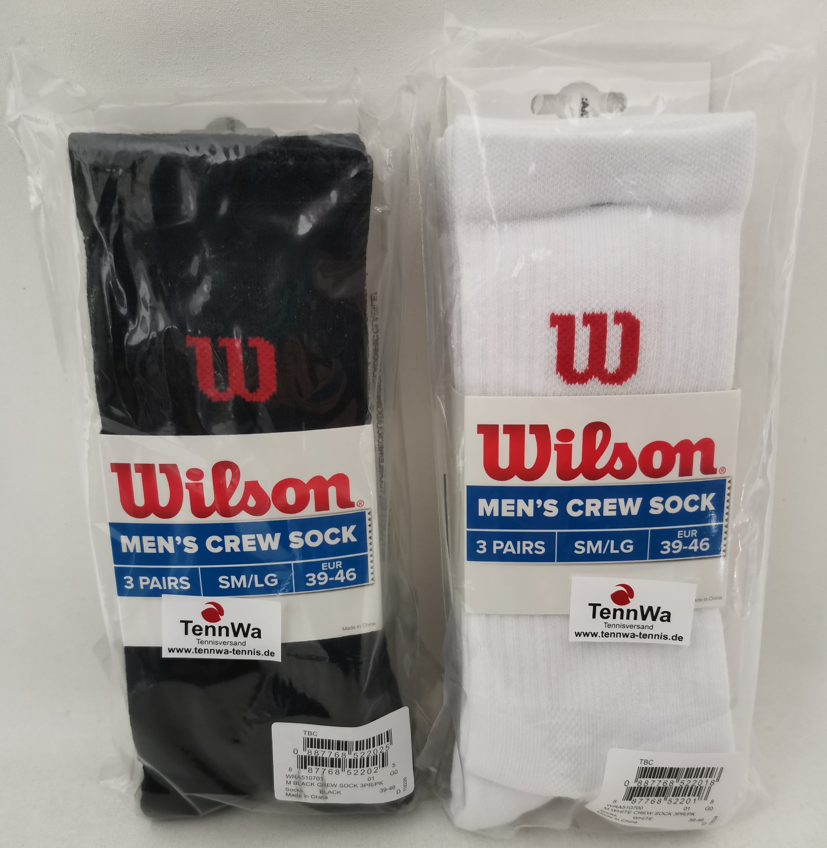 Wilson Crew Socks schwarz oder weiß, 3er